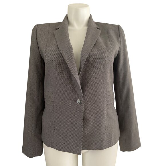 Calvin Klein Gray Long Sleeve Blazer, Single-Button Women's Size 14 - Picture 1 of 8